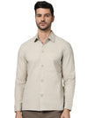 Celio* Solid Oversized Cotton Beige Shirt