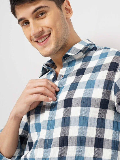 Blue Checks Cotton Shirt