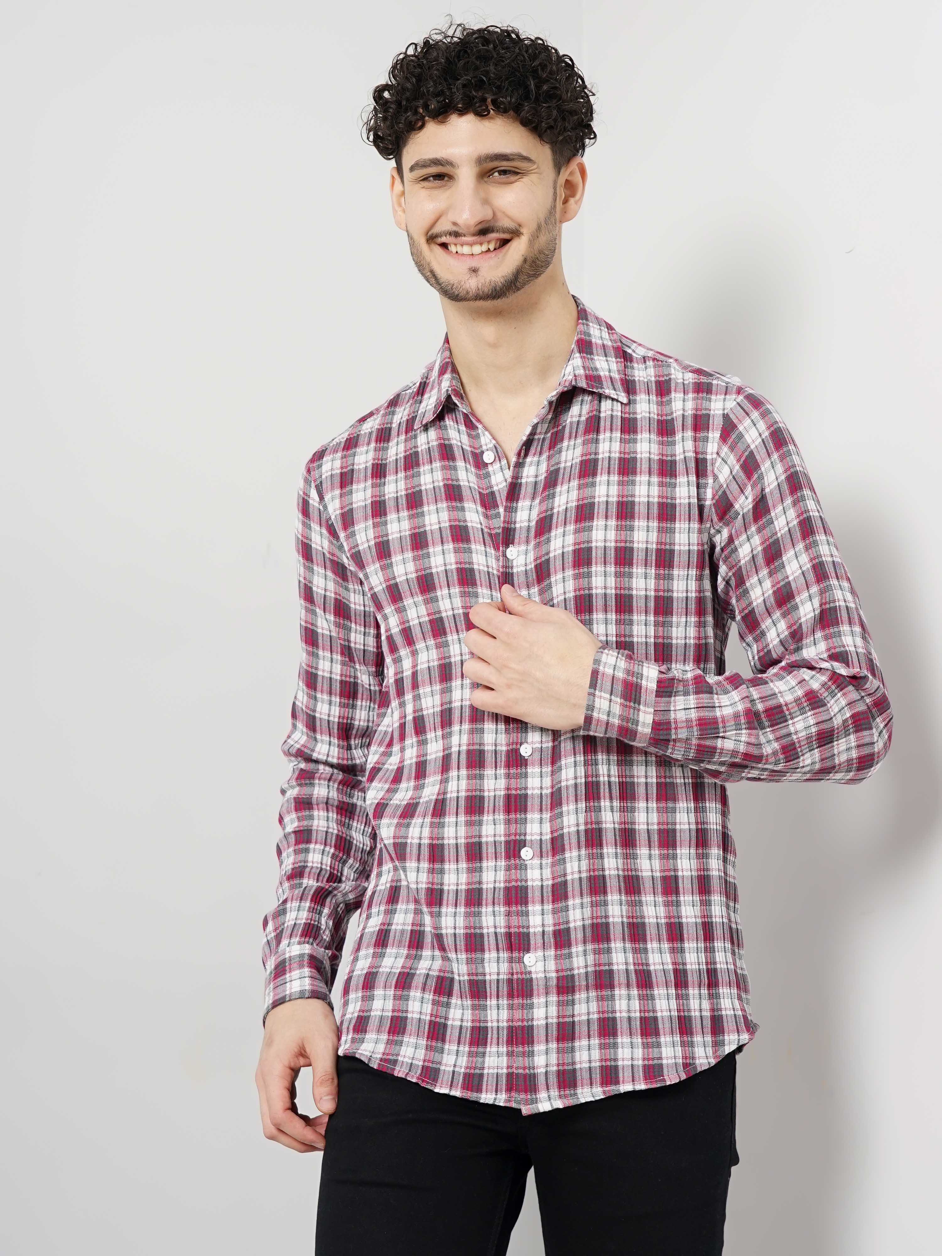 Pink Checks Cotton Shirt