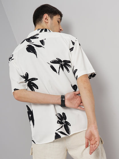 White Printed Viscose Shirt