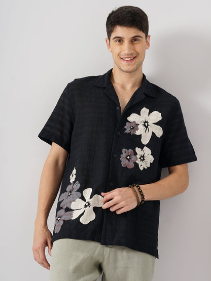 Black Printed Cotton Shirt