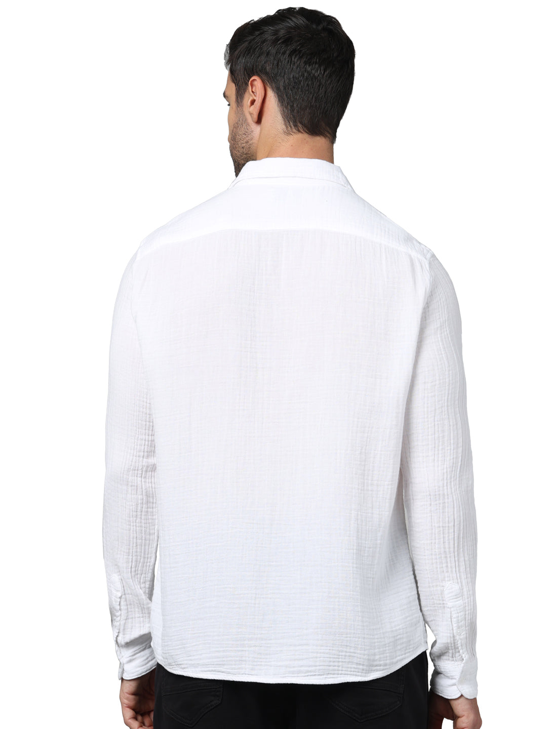 White Solid Cotton Shirt