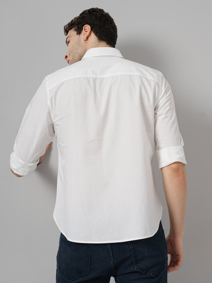 White Solid Cotton Shirt