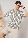 Celio* Printed Regular Fit Viscose Off White Shirt
