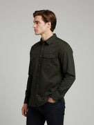 Celio* Regular Fit Cotton Olive Solid Men Shirts