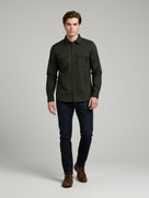 Celio* Regular Fit Cotton Olive Solid Men Shirts