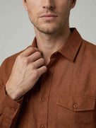 Celio Men Brown Solid Regular Fit Cotton Shirts