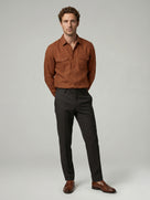 Celio Men Brown Solid Regular Fit Cotton Shirts
