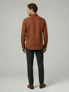 Celio Men Brown Solid Regular Fit Cotton Shirts
