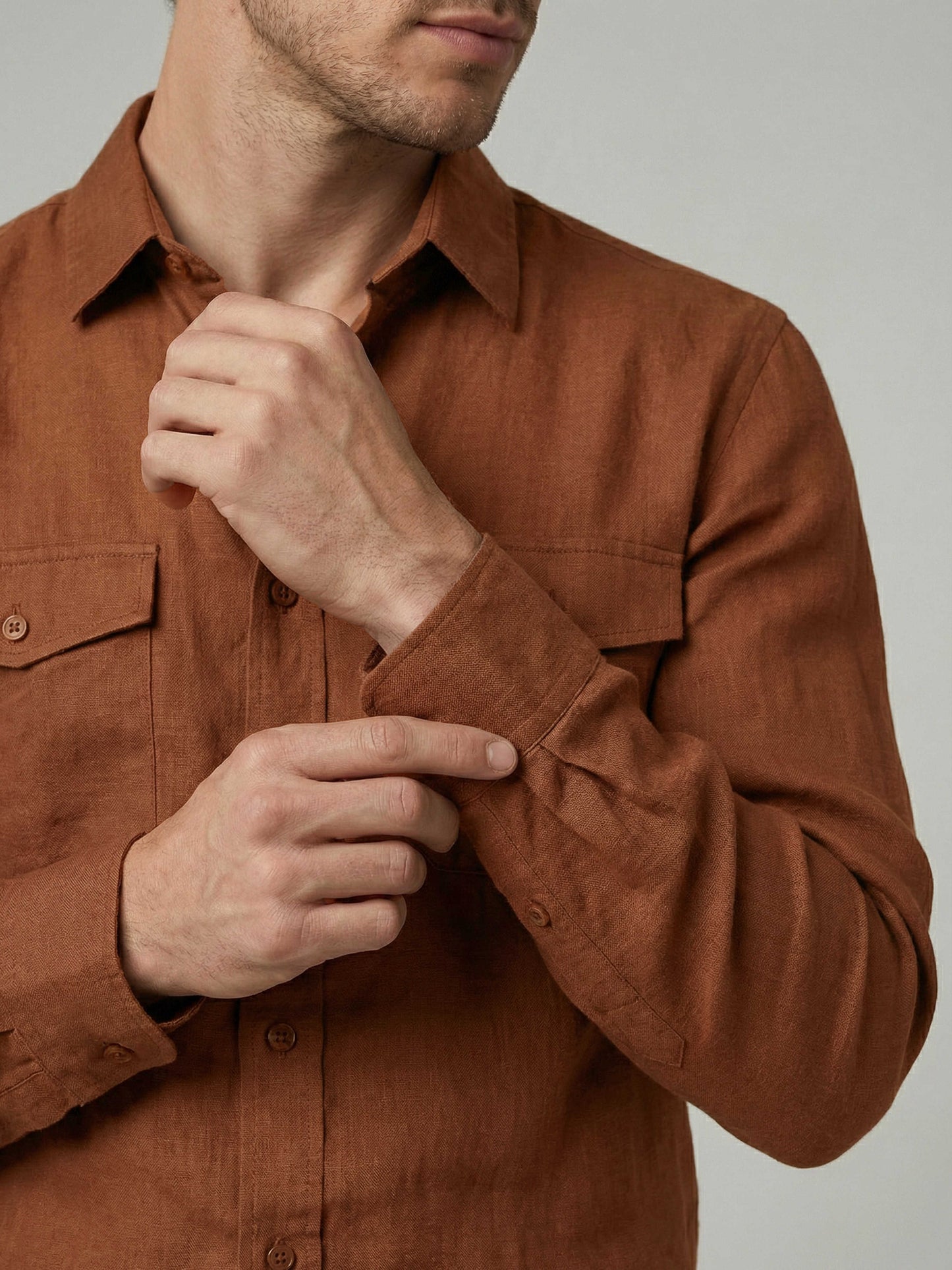 Celio Men Brown Solid Regular Fit Cotton Shirts