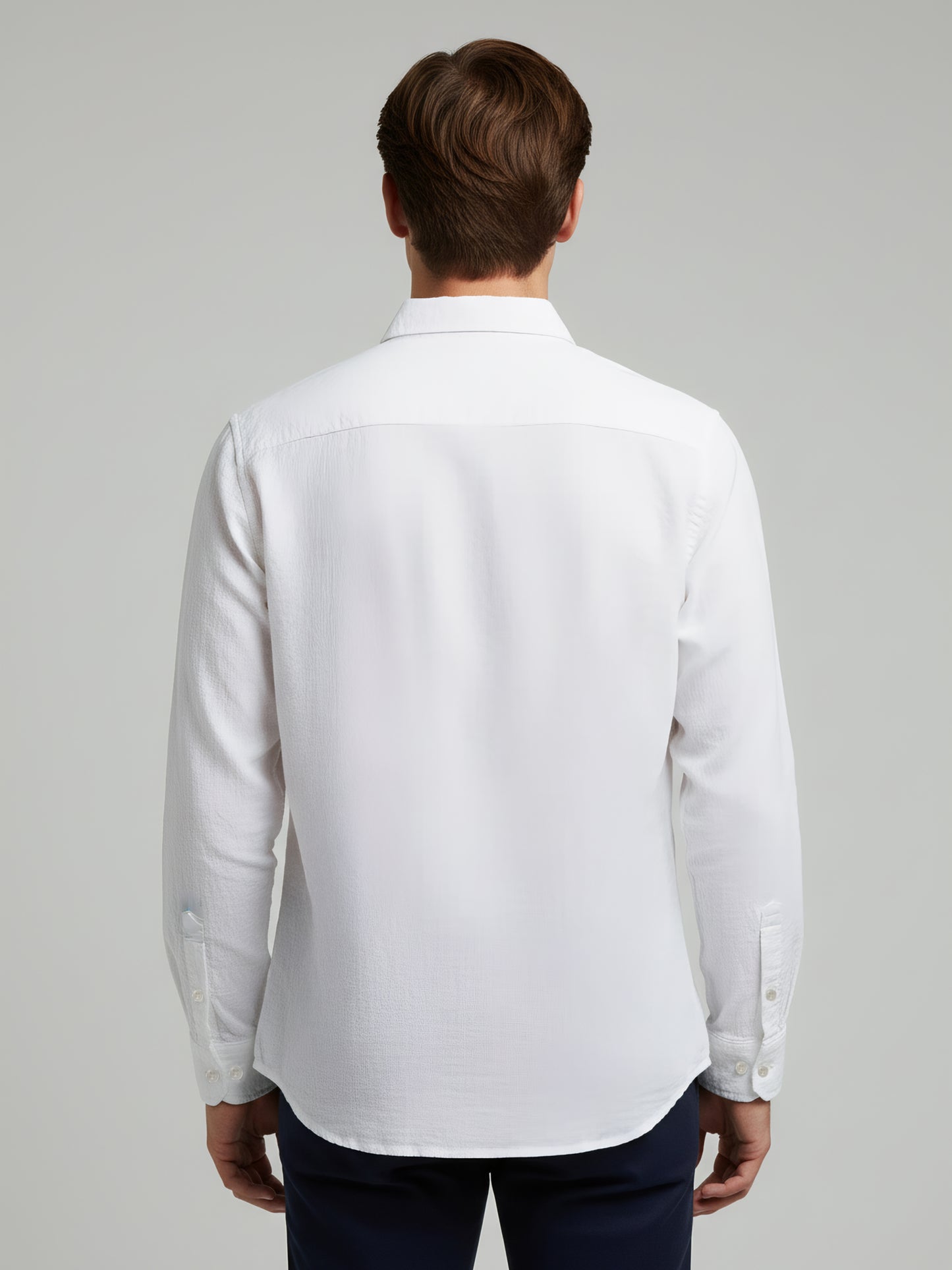 Celio* Men White Solid Regular Fit Cotton Shirts