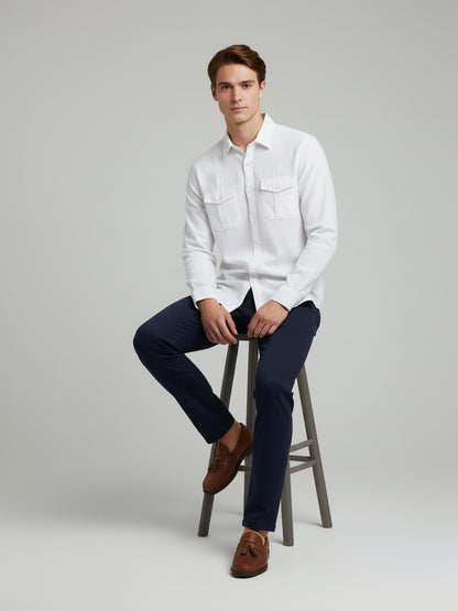Celio* Men White Solid Regular Fit Cotton Shirts