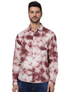 Celio* Printed Regular Fit Linen Red Shirt