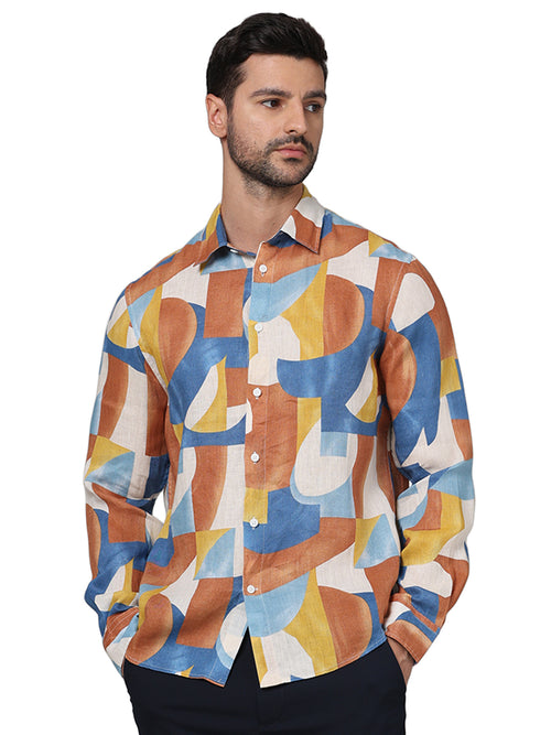 Buy Linen Blend Paisley Spread Collar Shirt at Marks & Spencer