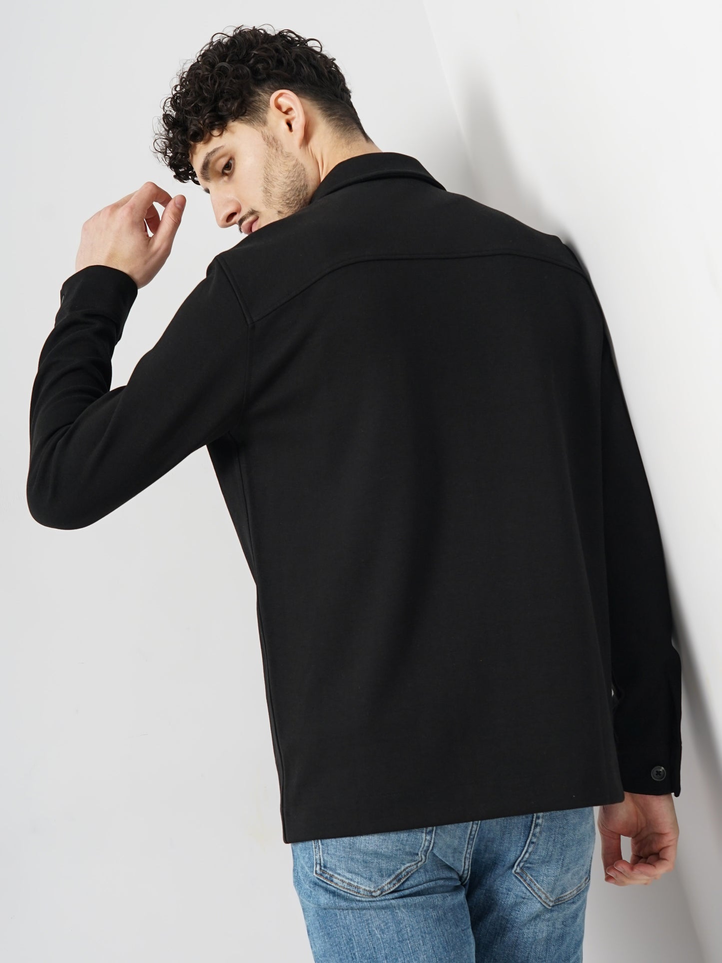 Black Solid Cotton Shirt