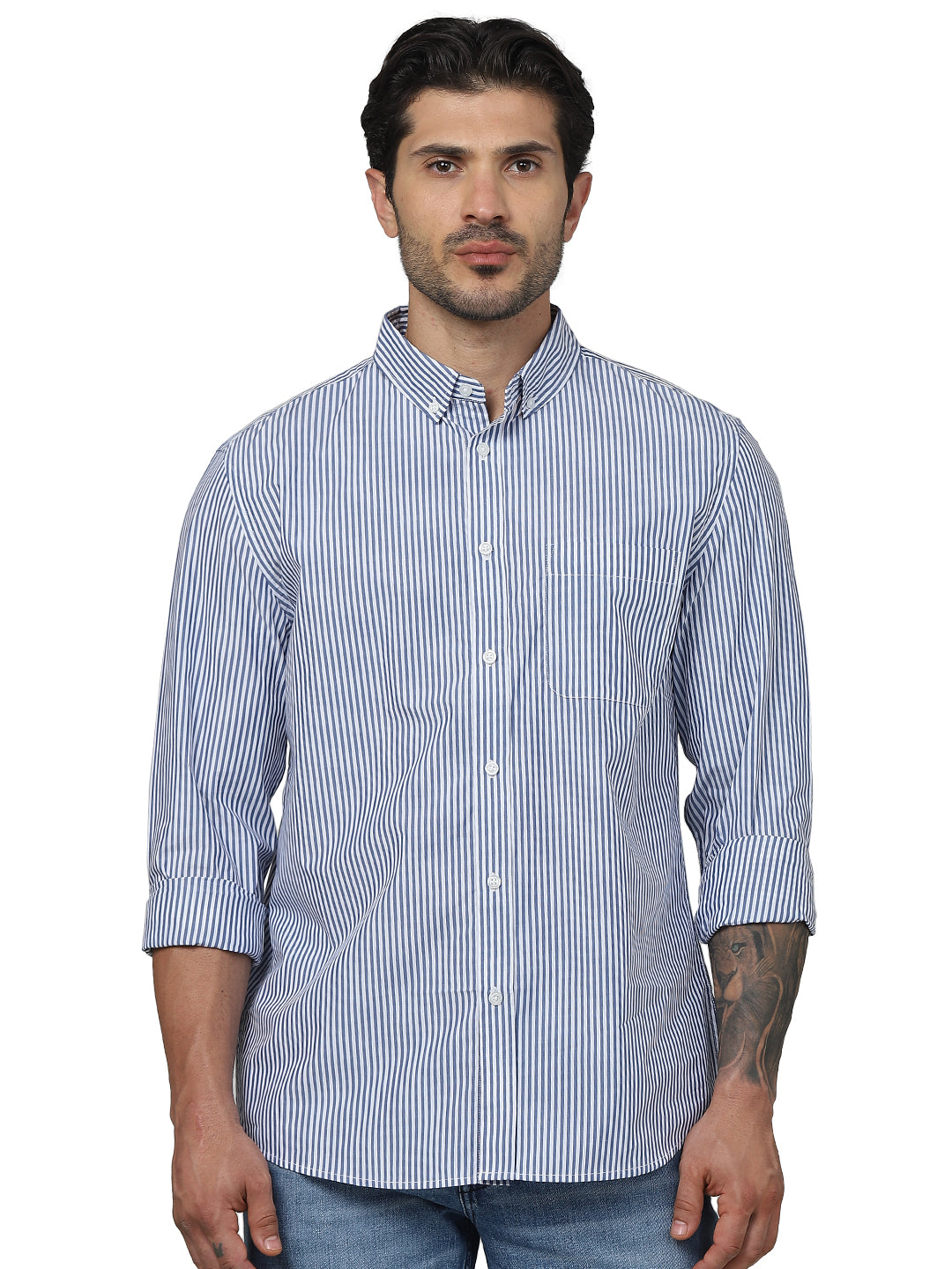 Blue Striped Cotton Shirt