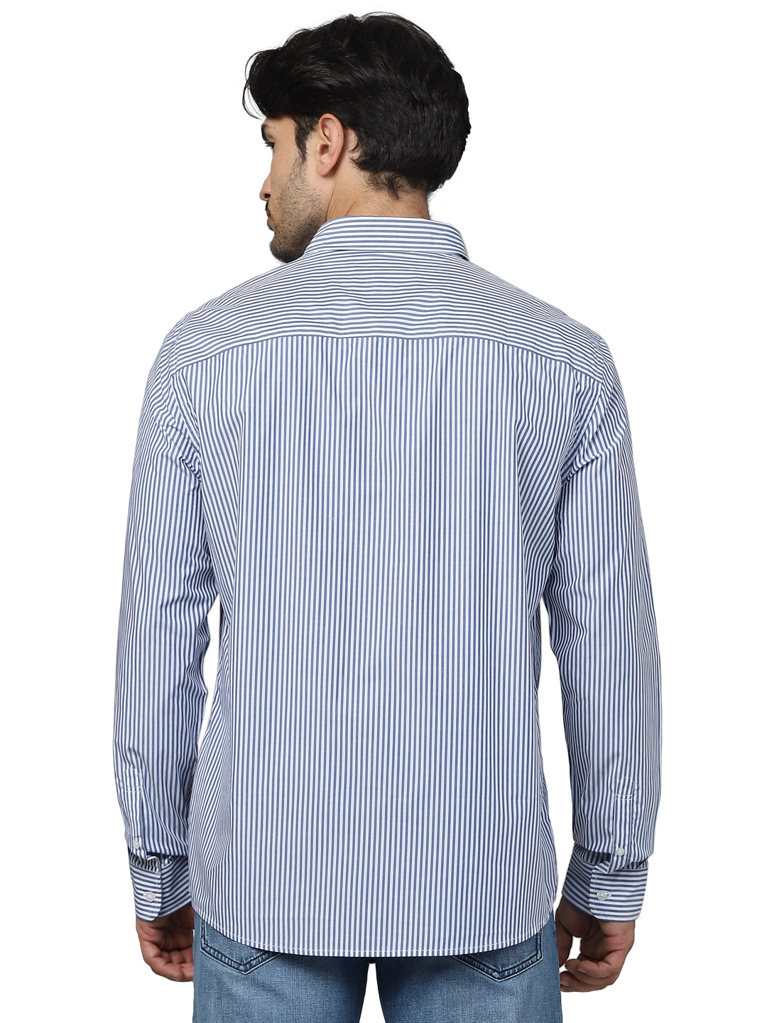 Blue Striped Cotton Shirt