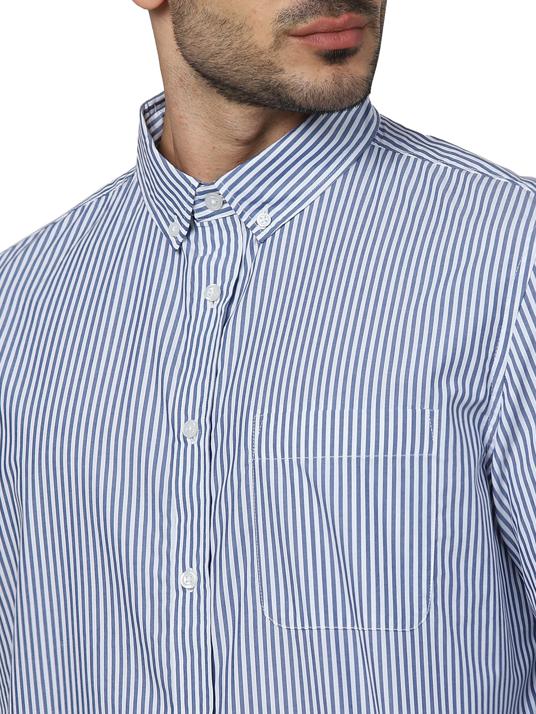 Blue Striped Cotton Shirt