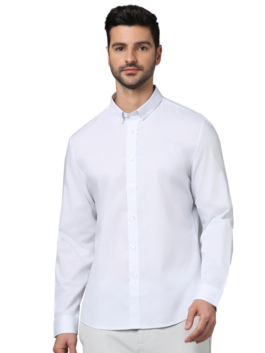 White Solid Cotton Shirt