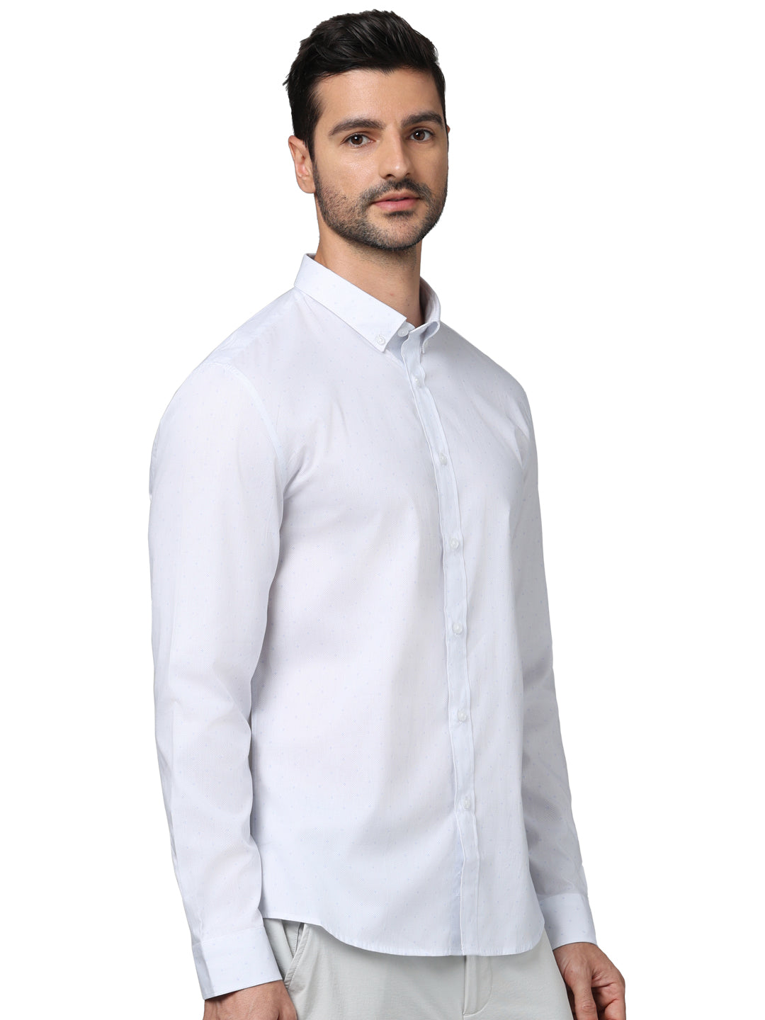 White Solid Cotton Shirt