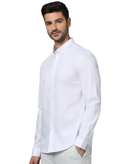 White Solid Cotton Shirt