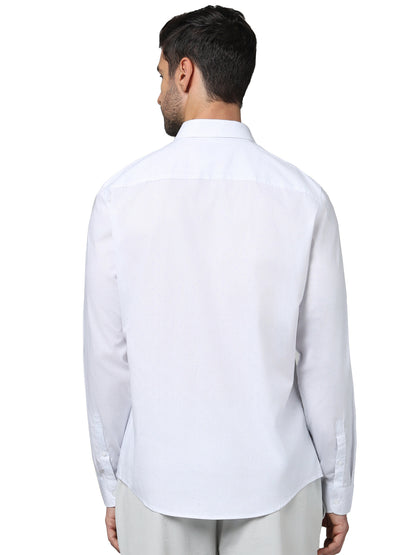 White Solid Cotton Shirt