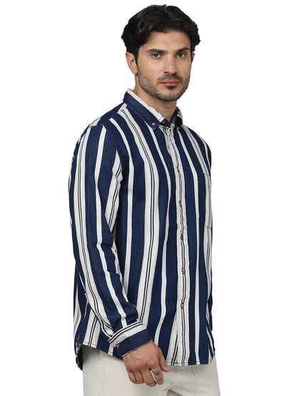 Blue Striped Cotton Shirt