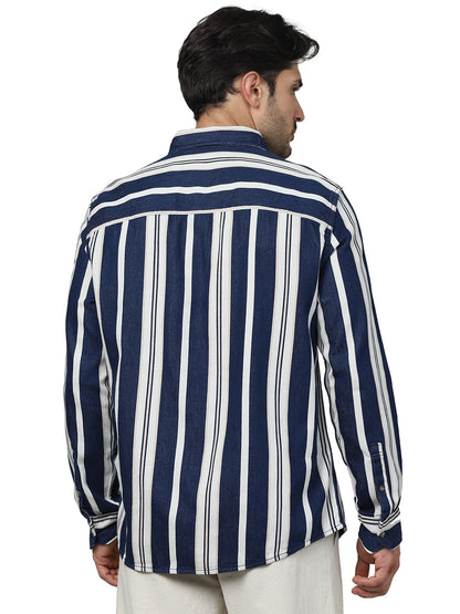 Blue Striped Cotton Shirt