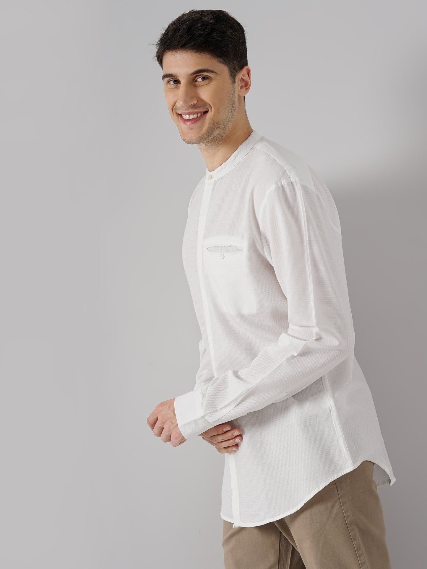 White Solid Cotton Shirt