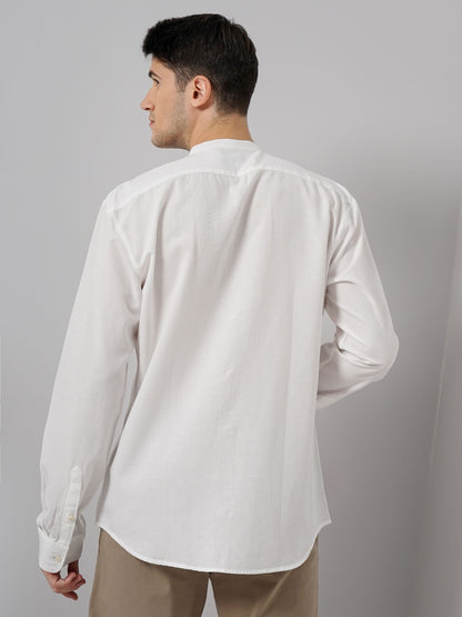 White Solid Cotton Shirt