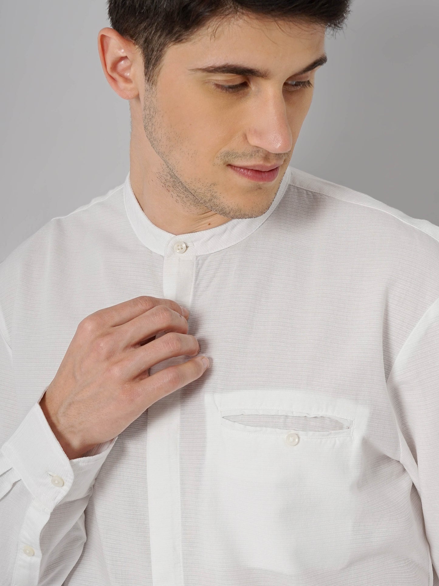 White Solid Cotton Shirt