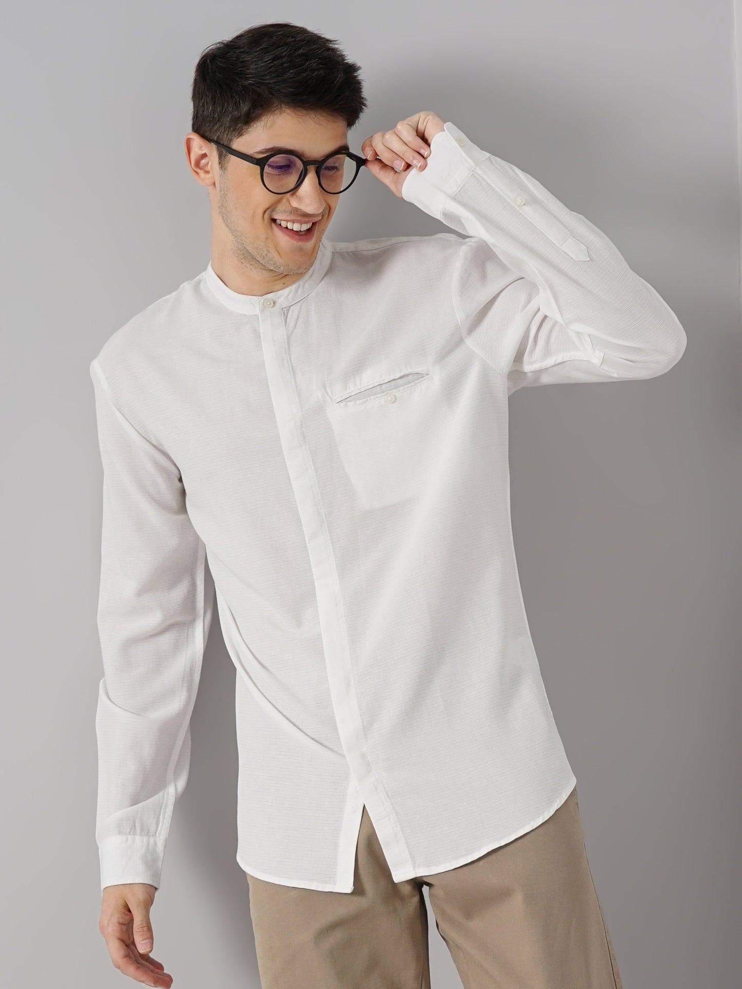 White Solid Cotton Shirt