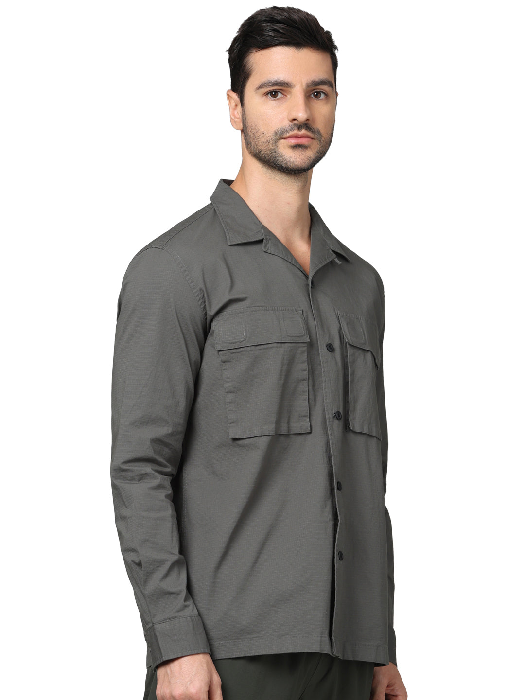 Green Solid Cotton Shirt