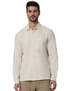 Celio* Solid Oversized Cotton Off White Shirt