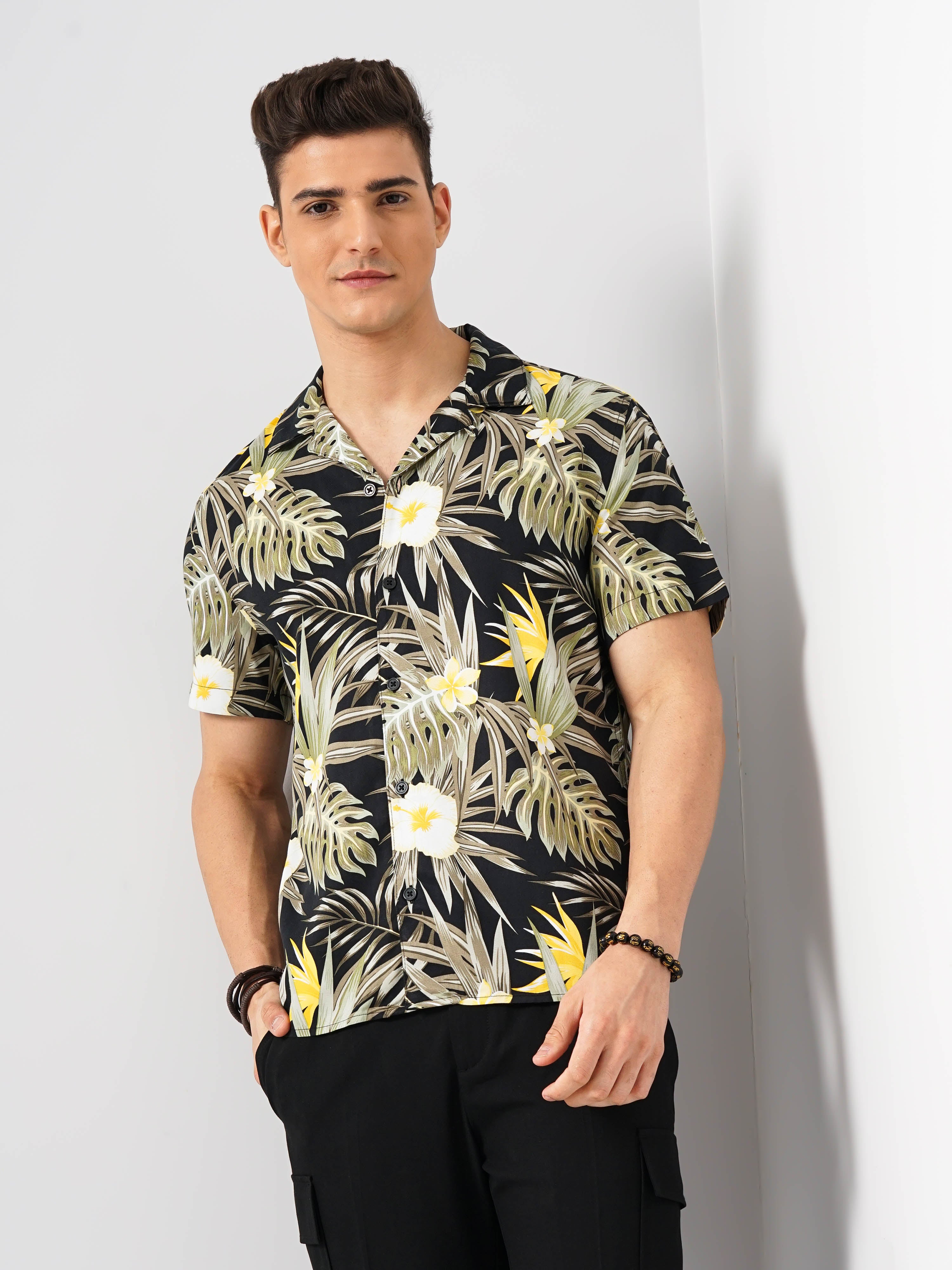 Black Printed Viscose Shirt