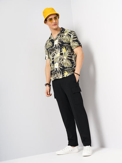 Black Printed Viscose Shirt