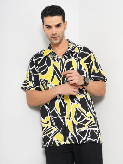 Black Printed Viscose Shirt