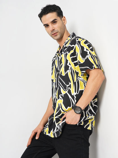 Black Printed Viscose Shirt