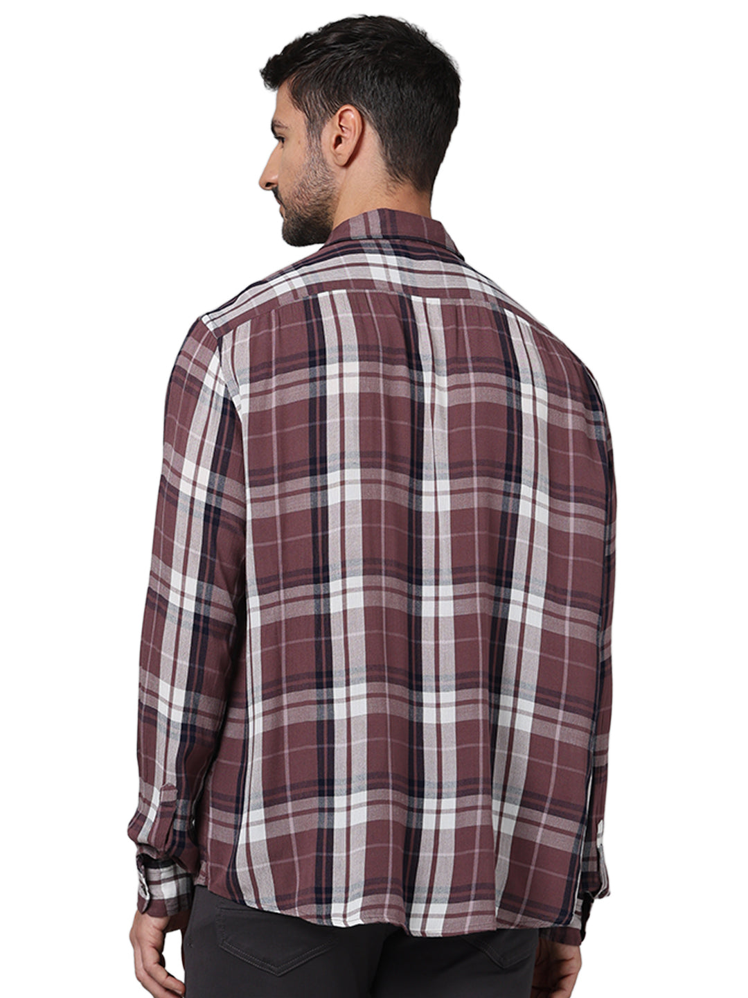 Purple Checks Viscose Shirt