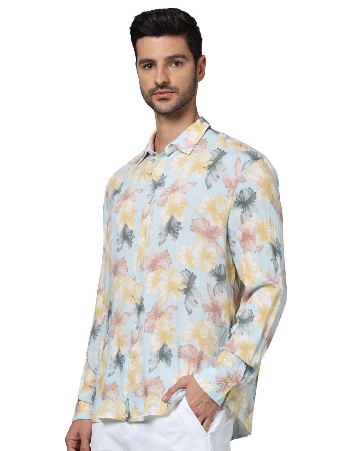 Multi Floral Viscose Shirt