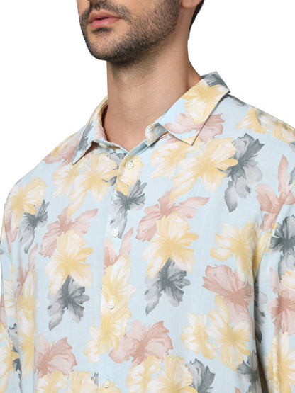 Multi Floral Viscose Shirt