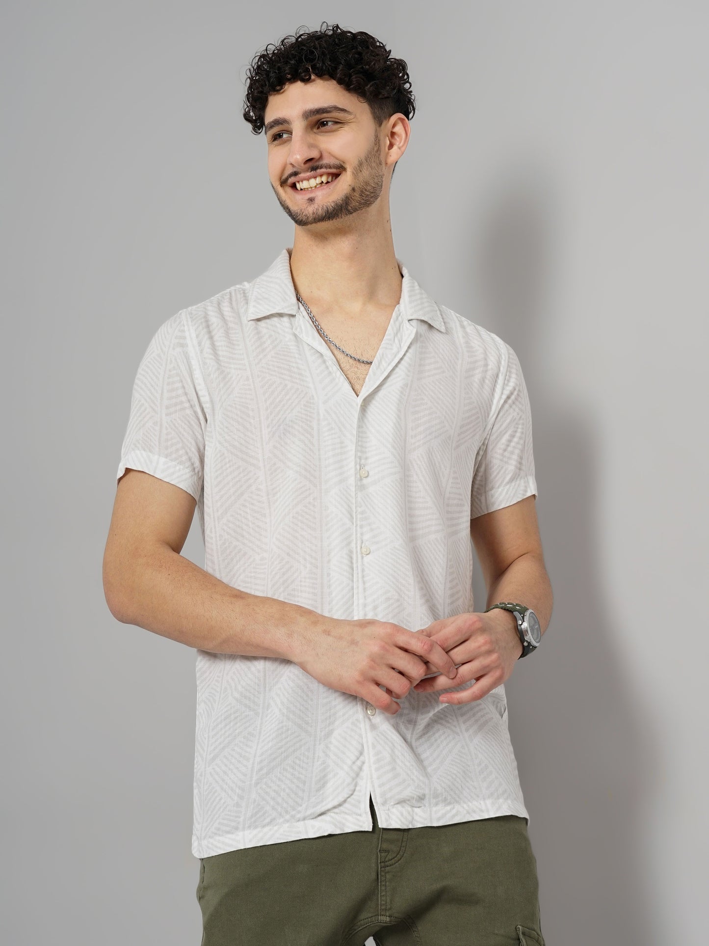 Grey Solid Viscose Shirt