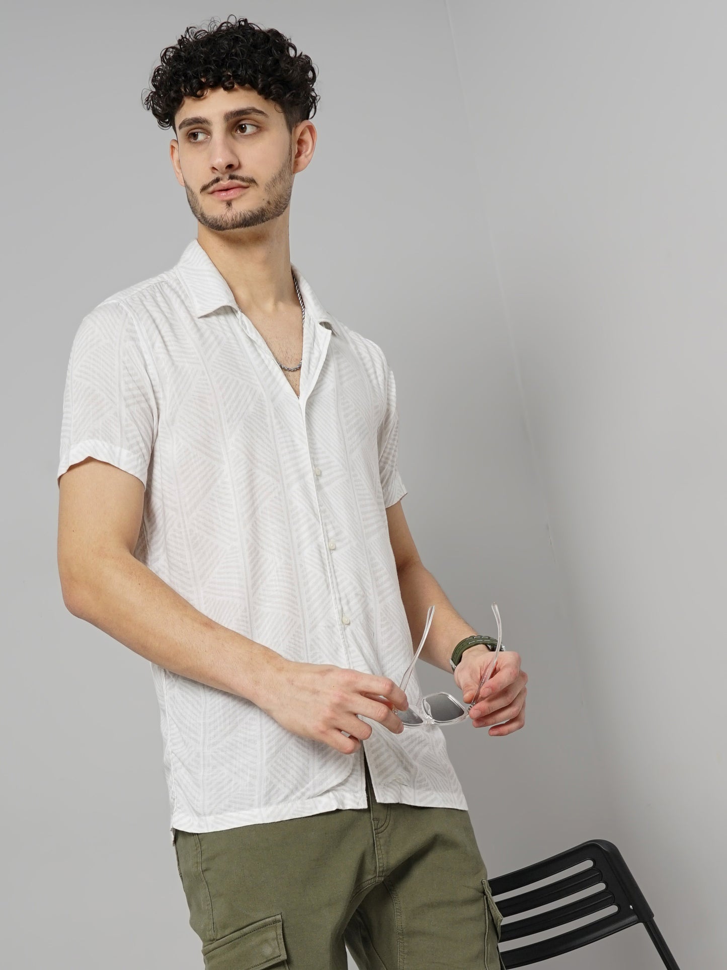 Grey Solid Viscose Shirt