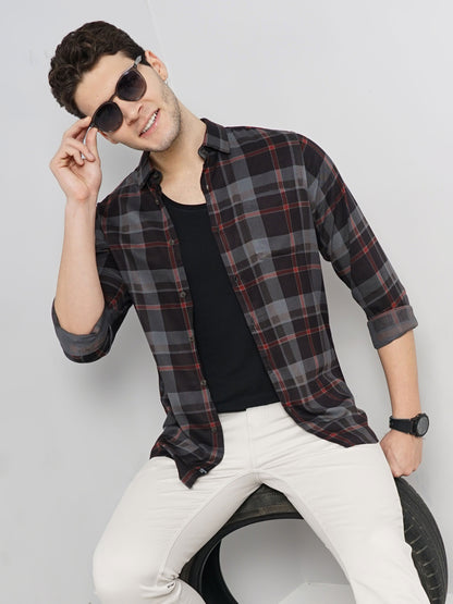 Black Checks Viscose Shirt