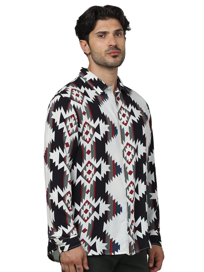 Red Printed Viscose Shirt