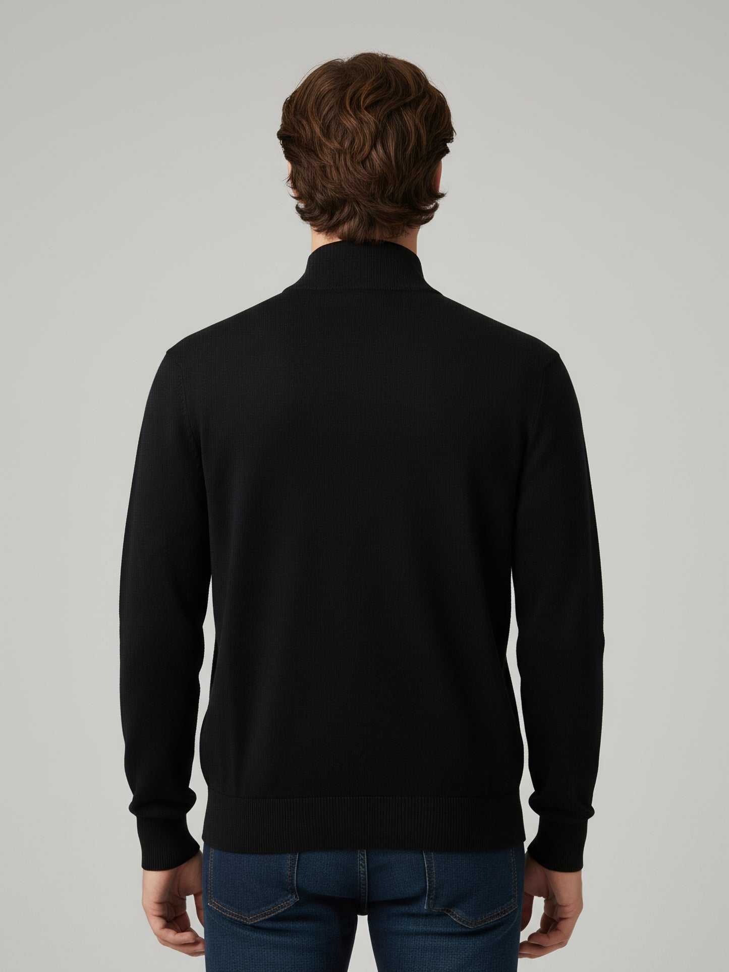 Celio* Men Black Solid Regular Fit Cotton Sweaters
