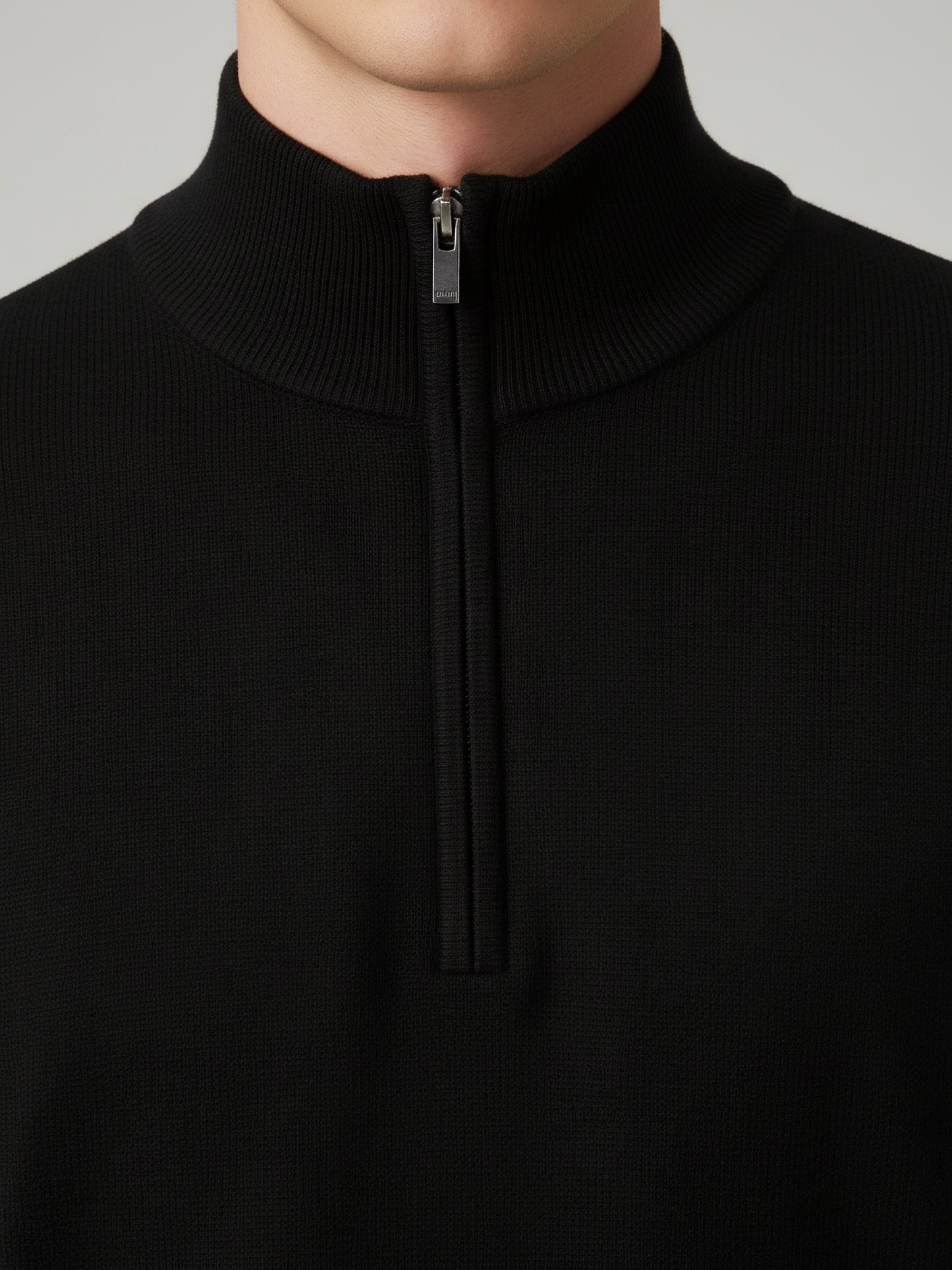 Celio* Men Black Solid Regular Fit Cotton Sweaters