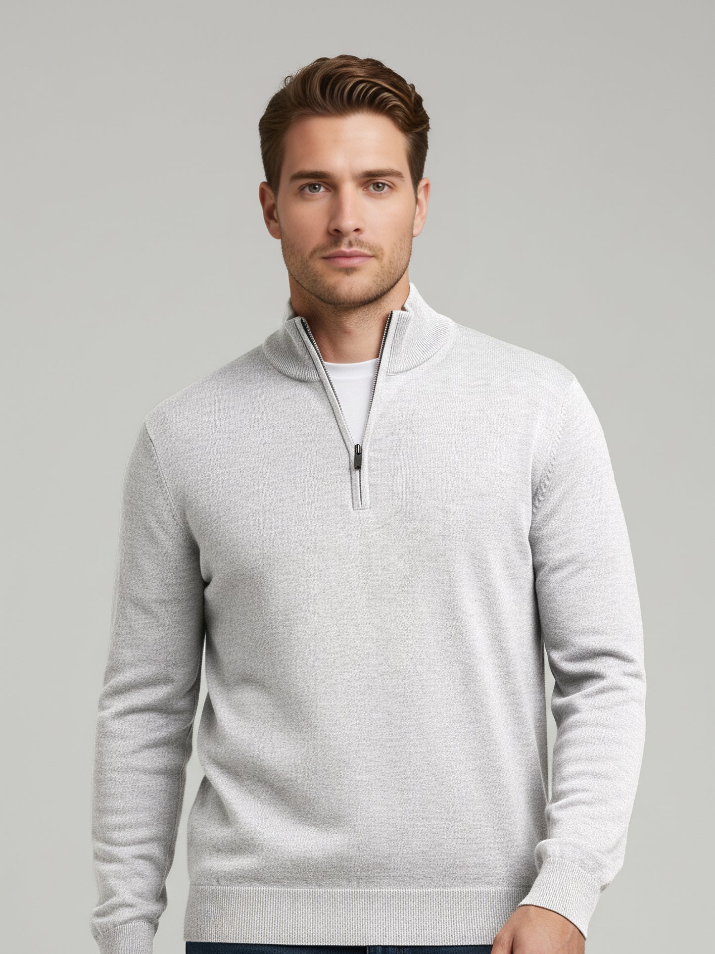 Celio* Men Off White Solid Regular Fit Cotton Sweaters