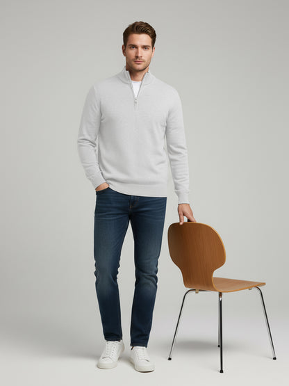 Celio* Men Off White Solid Regular Fit Cotton Sweaters