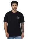 Celio* Printed Regular Fit Cotton Black T-Shirt